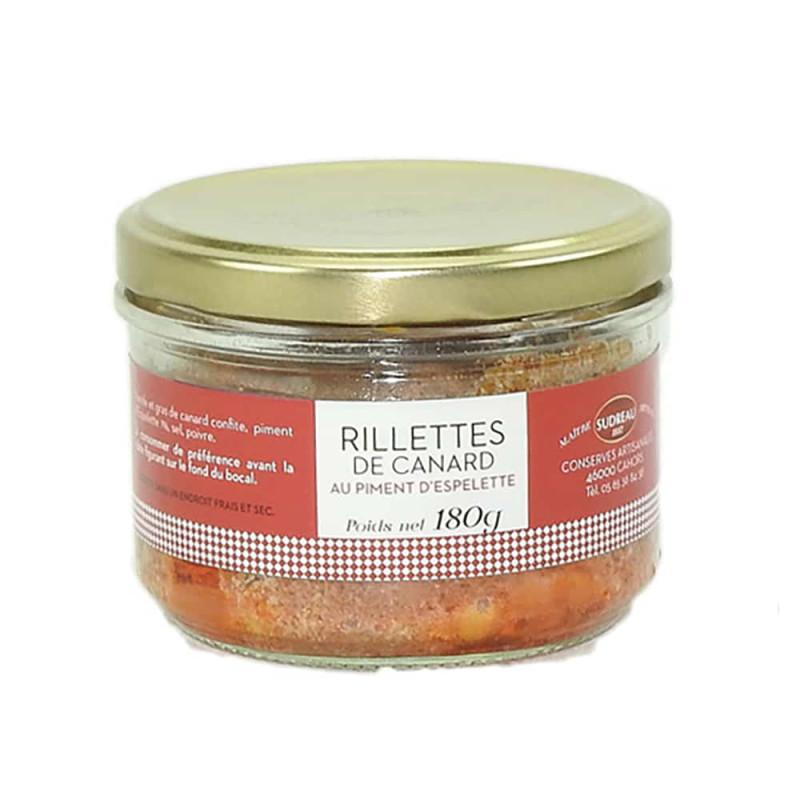Rillettes de Canard au Piment d’Espelette – 180 g