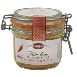 Foie Gras de Canard Entier du Sud-Ouest au Piment d’Espelette – Spécialité Artisanale 180 g
